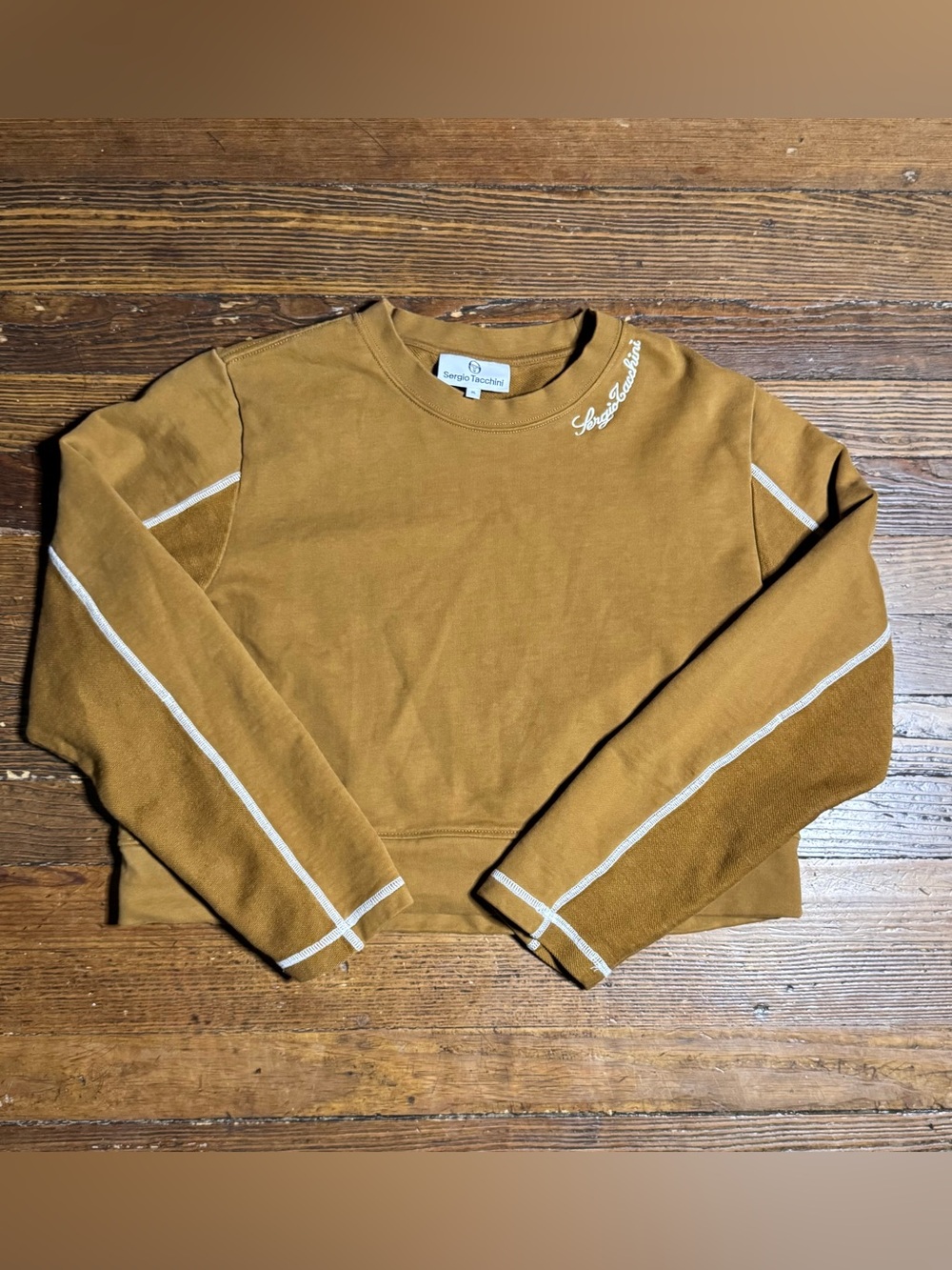 Sergio Tacchini Sweatshirt XL Knitwear Sweater EMBROIDERED Greta Crewneck Brown